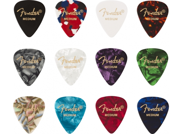 Fender 351 Shape Celluloid Medley Medium 12 Pack Fender 351 Shape Celluloid Medley Medium 12 Pack